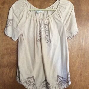 BANANA REPUBLIC size XS Beige Short Sleeve Beige